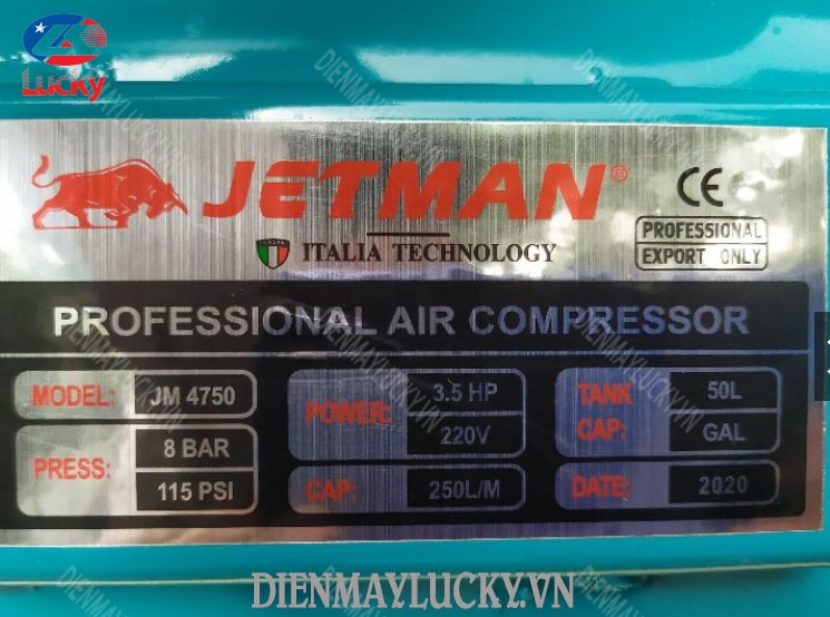 Máy Nén Khí Mini Có Dầu Jetman 3.5hp 50lít Jm4750 1 Tụ (2) Min