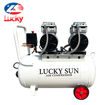 Máy nén khí không dầu 50L 2hp 2 đầu Lucky Sun