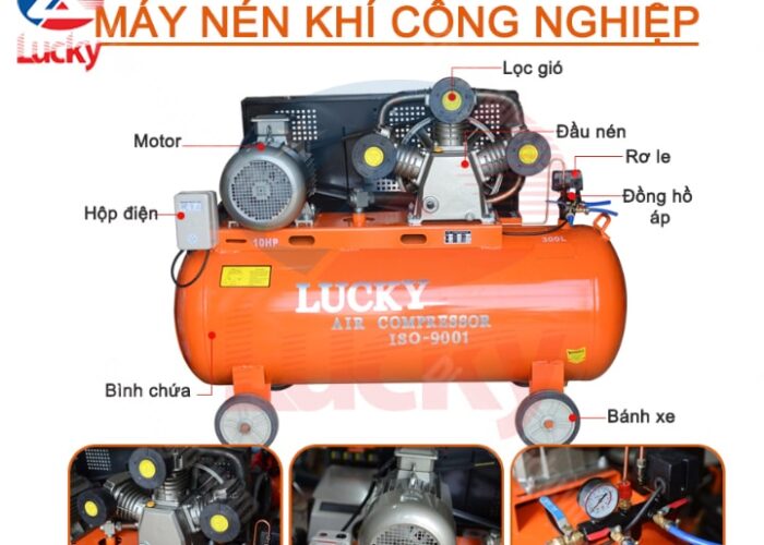 Máy Nén Khí Công Nghiệp Lucky 170 Lít(3) Min Máy Nén Khí Công Nghiệp Lucky 170 Lít(3) Min