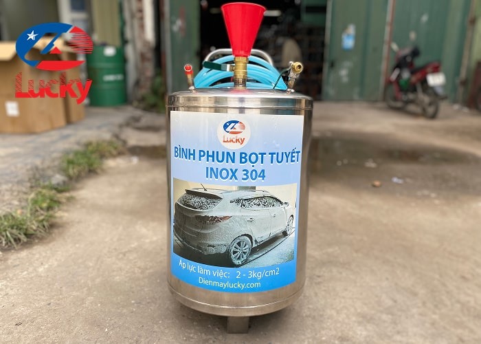 Bình bọt tuyết 40 lít inox 304 Lucky