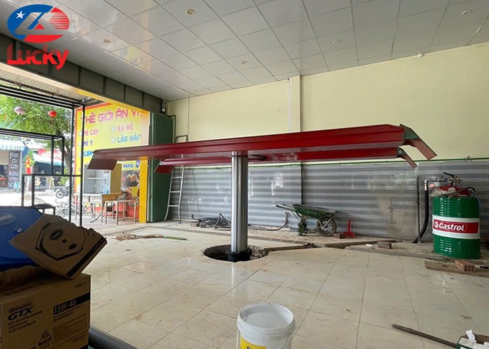 Cầu nâng 1 trụ dương nền chữ H