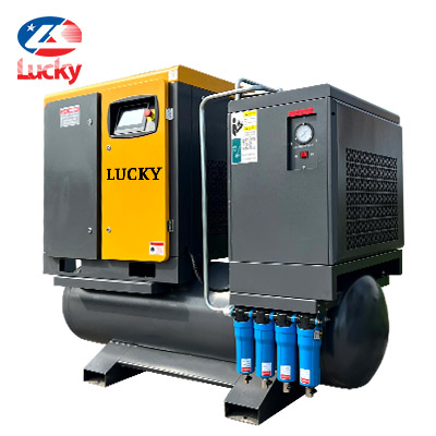 Máy nén khí trục vít cao cấp tích hợp 30HP (22kW) biến tần 16bar 380V Lucky HBCP30A