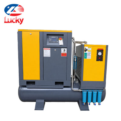 Máy nén khí trục vít cao cấp tích hợp 10HP (7.5kW) biến tần 8bar 380V Lucky HBCP10A