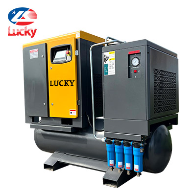 Máy nén khí trục vít cao cấp tích hợp 20HP (15kW) biến tần 16bar 380V Lucky HBCP20A