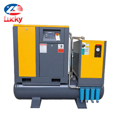 Máy nén khí trục vít cao cấp tích hợp 20HP (15kW) biến tần 8bar 380V Lucky HBCP20A