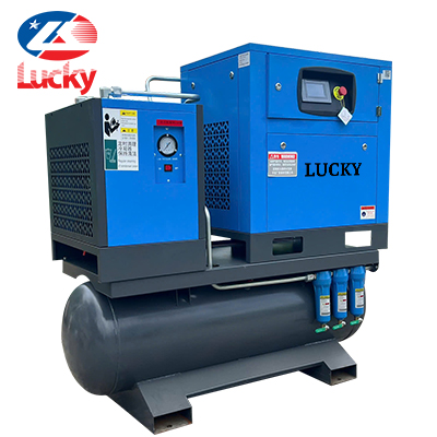 Máy nén khí trục vít tích hợp 10HP (7.5kW) biến tần 8bar 380V Lucky CP10A