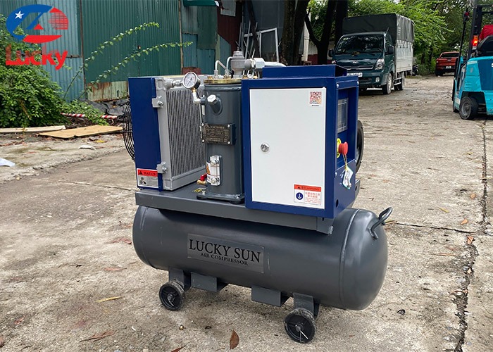 Máy nén khí trục vít di động 7.5kw biến tần 220V