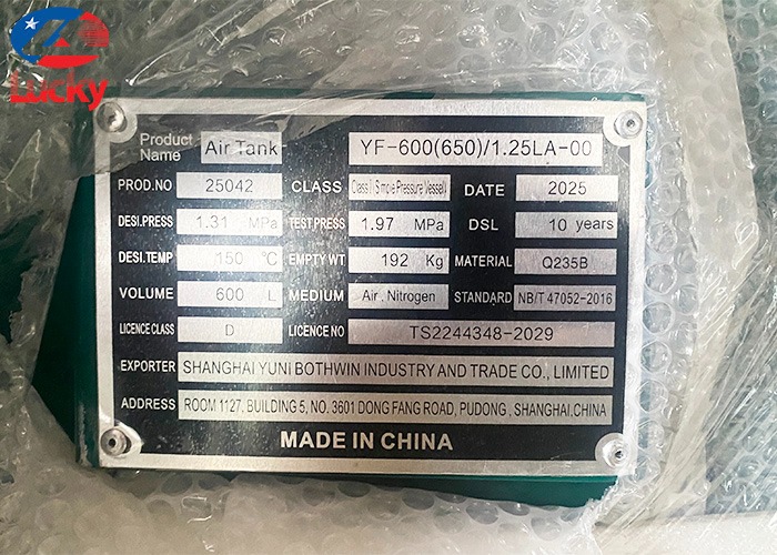 Bình chứa khí nén 600 lít áp 12 bar